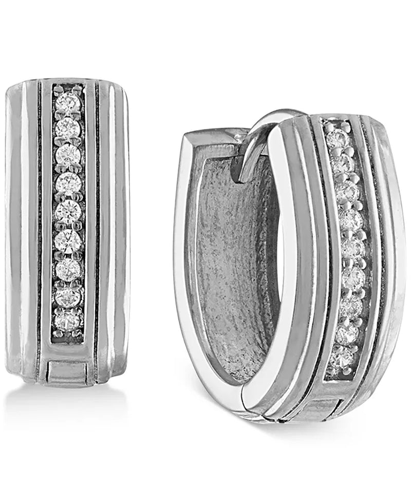 Diamond Hoop Earrings (1/10 Ct. T.W.) in Sterling Silver, Created for