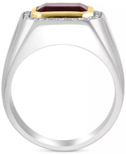 Garnet (4-1/10 Ct. T.W.) & Diamond (1/6 Ct. T.W.) Ring in Sterling Silver & 14K Gold-Plate