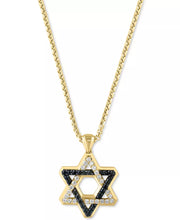 [14K] Gold Black Diamond (1/3 Ct. T.W.) & White Diamond (3/8 Ct. T.W.) Star of David Pendant