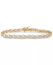 [1 Ct. T.W.] 10K Gold Diamond Diagonal Link Bracelet