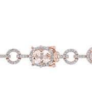 [11 3/4 Ct. T.W.] 14K Rose Gold Morganite & [1 1/2 Ct. T.W.] Diamond Link Bracelet