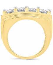 [10K, 7 Ct. T.W.] Gold Men's Diamond Vertical Cluster Ring