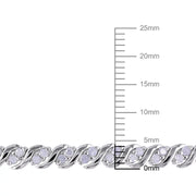 [1 Ct, 7.25"] Sterling Silver & Diamond Bracelet