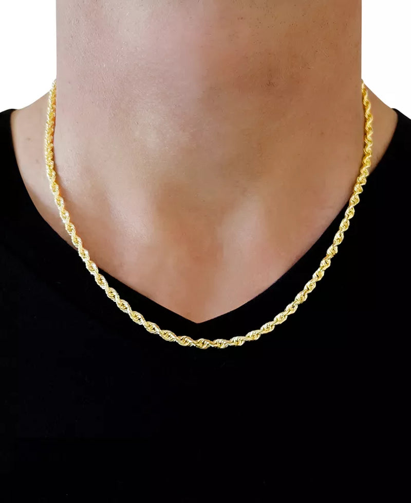 Rope Chain 20" Necklace 3.5Mm in 14K Gold