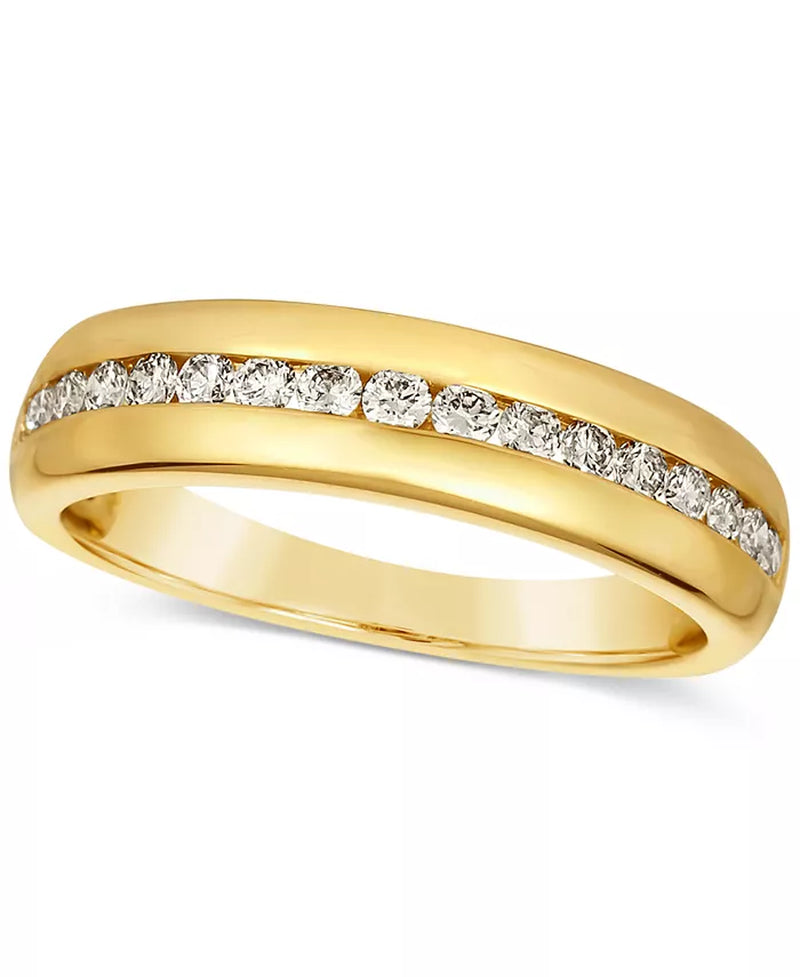 [14K, 1/2 Ct. T.W.] Gold Nude Diamond Men's Band