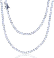 [18K] White Gold Moissanite Diamond Tennis Necklace Chain