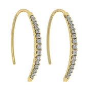 [14K, 0.40 Carat] Gold Open Hoops Earrings With Natural Diamonds