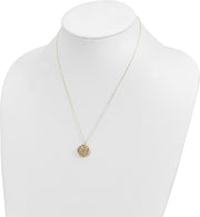 [14K] Gold Two-Tone Polished Italian Avariah Diamond Cut Love Knot Necklace