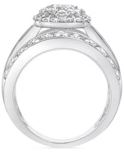 [14K, 3 Ct. T.W.] White Gold Diamond Round Multirow Cluster Ring