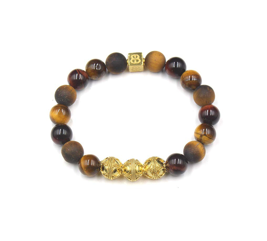 Mixed Tiger'S Eye Bracelet, Men'S Tiger'S Eye and Gold Bracelet, Men'S Designer Bracelet