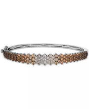 [14K, 3-1/2 Ct. T.W.] Yellow or White Gold Ombré® Chocolate Diamond Cluster Bangle Bracelet