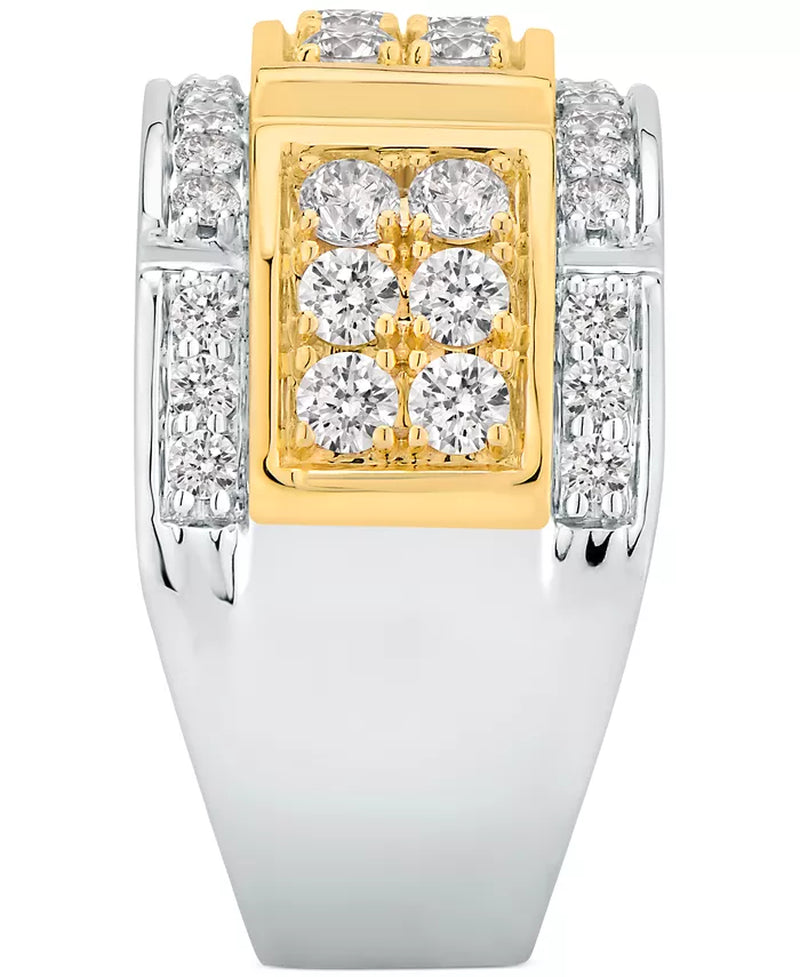 [10K, 2 Ct. T.W.] Gold & White Gold Two-Tone Diamond Ring