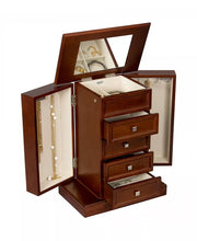 Thea Walnut 4 Drawer 2 Door Jewelry Organizer