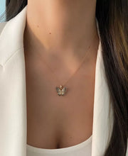 [14K] Rose Gold Diamond (5/8 Ct. T.W.) & Vanilla Diamond (1/10 Ct. T.W.) Butterfly Pendant