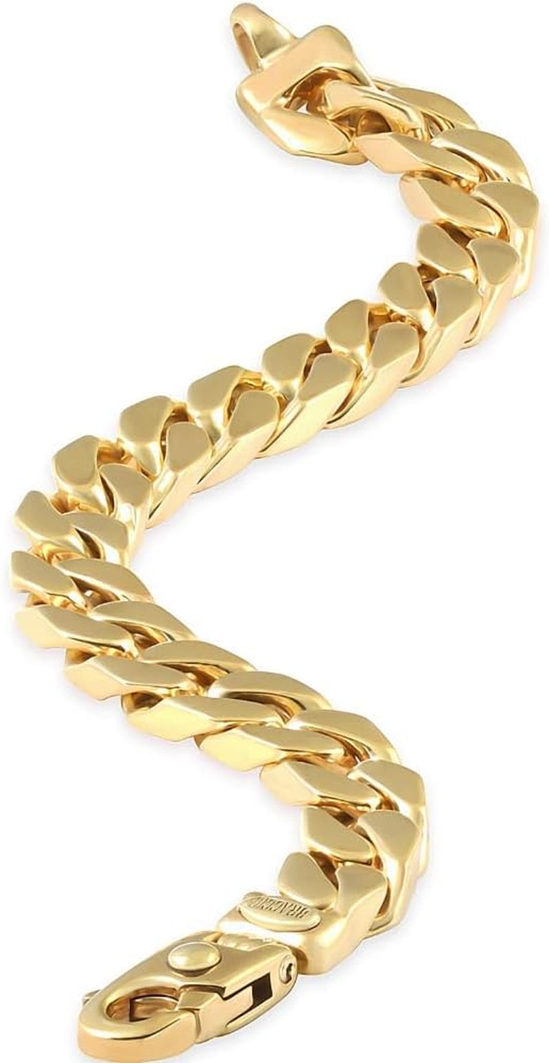 [14K, 70 Grams] Solid Yellow Gold 10Mm Heavy Masculine 9" Cuban Link Bracelet 