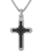 Sterling Silver Black Diamond Cross Necklace