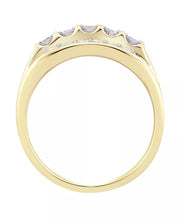 [10K, 1 Ct. T.W] Gold Men's Diamond Cluster Ring