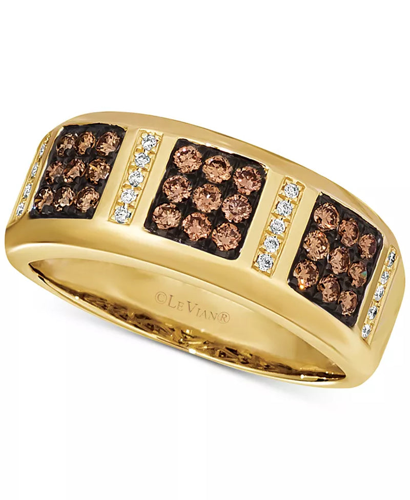 [14K, 5/8 Ct. T.W.] Gold Chocolatierâ® Men's Diamond Band