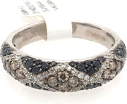 - White 14 Karat Fashion Ring with 0.98Tw round Chocolate, Champagne and White Diamonds. List Price $2100.00!