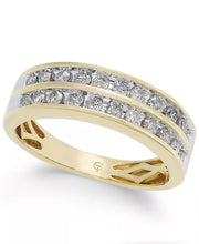 [14K, 1/2 Ct. T.W.] Gold Diamond Two-Row Band