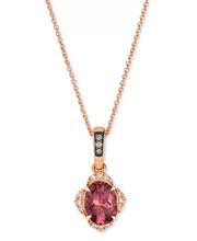 [14K] Rose Gold Passion Fruit Tourmaline (1-1/20 Ct. T.W.) & Diamond (1/20 Ct. T.W.) Necklace