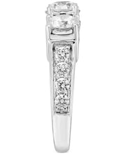 [14K, 3 Ct. T.W.] White Gold 3-Stone Diamond Ring