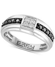 [14K, 1/6 Ct. T.W.] White Gold White & Black  Diamond Diamond (1/3 Ct. T.W.) Ring