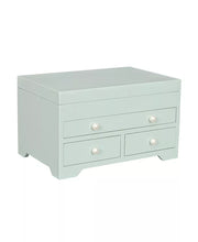 High Gloss Wooden Jewelry Box in Seafoam Finish