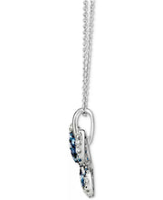 [14K, 7/8 Ct. T.W.] Denim Ombré White Sapphire Butterfly Pendant Necklace