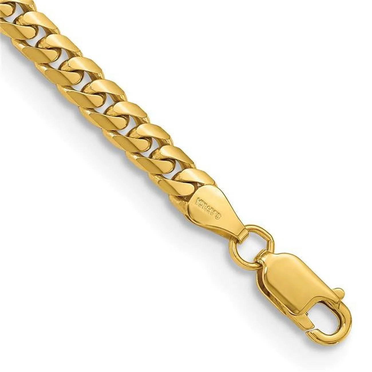 14 Karat Yellow Gold 5Mm Solid Miami Cuban Chain Bracelet