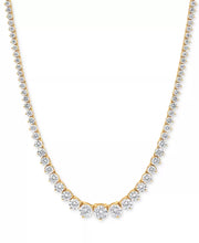 [ 14K, 10 Ct. T.W.] Yellow Gold Lab Grown Diamond Graduated 16-1/2" Collar Necklace