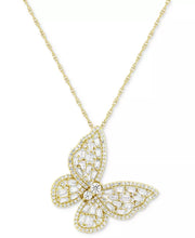 [2-1/4 Ct. T.W] Lab-Grown White Sapphire Butterfly Pendant Necklace