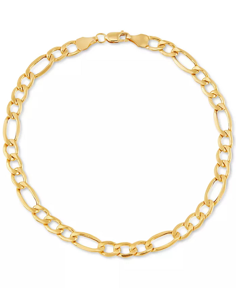 [10K] Gold Figaro Men's Link Chain Bracelet