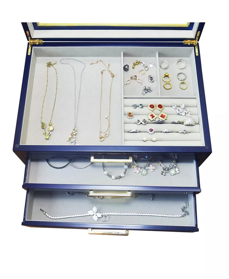 Large Contemporary Deep Blue Jewelry Organizer