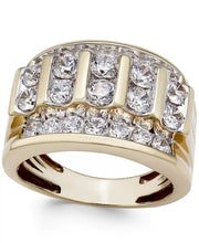 [10K, 3 Ct. T.W.] Gold Mens Diamond Elevated Cluster Ring