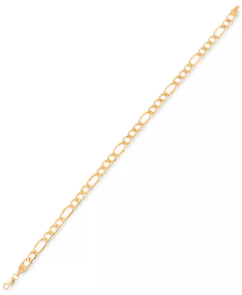 [10K] Gold Figaro Men's Link Chain Bracelet
