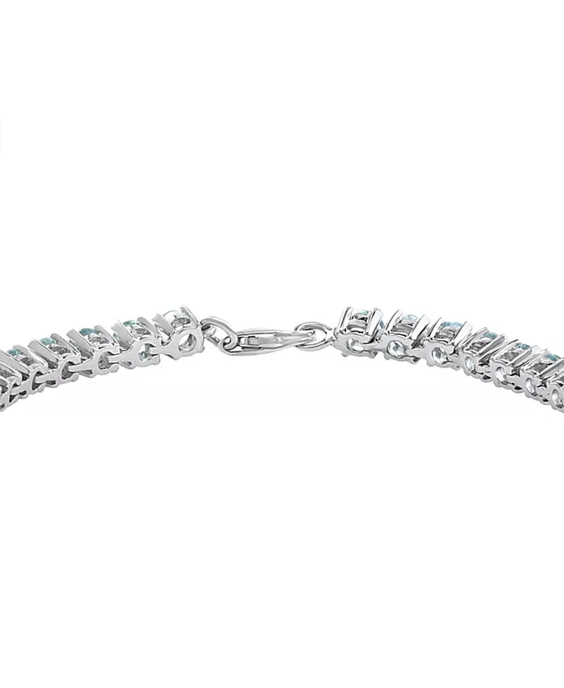 [7-1/2 Ct. T.W.] Sterling Silver Aquamarine Tennis Bracelet