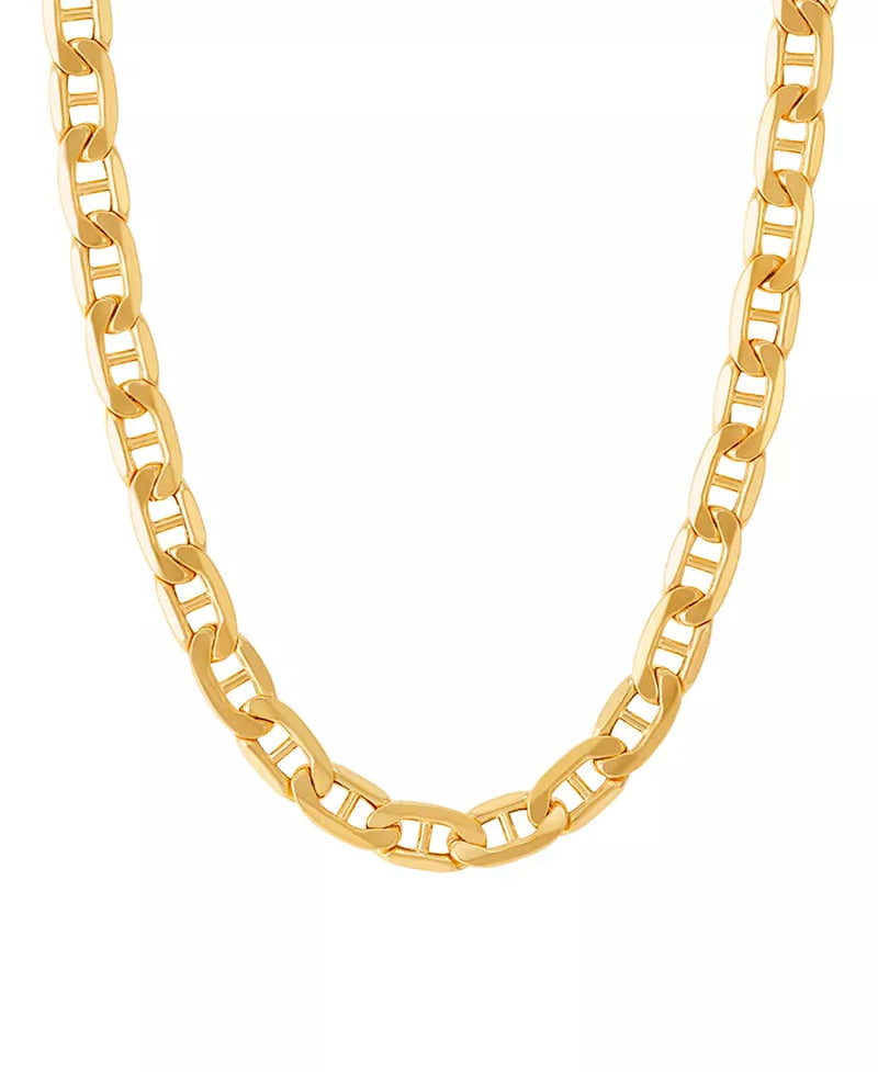 [14K, 5.5MM] Gold Mens Polished Mariner 24" Link Chain Necklace