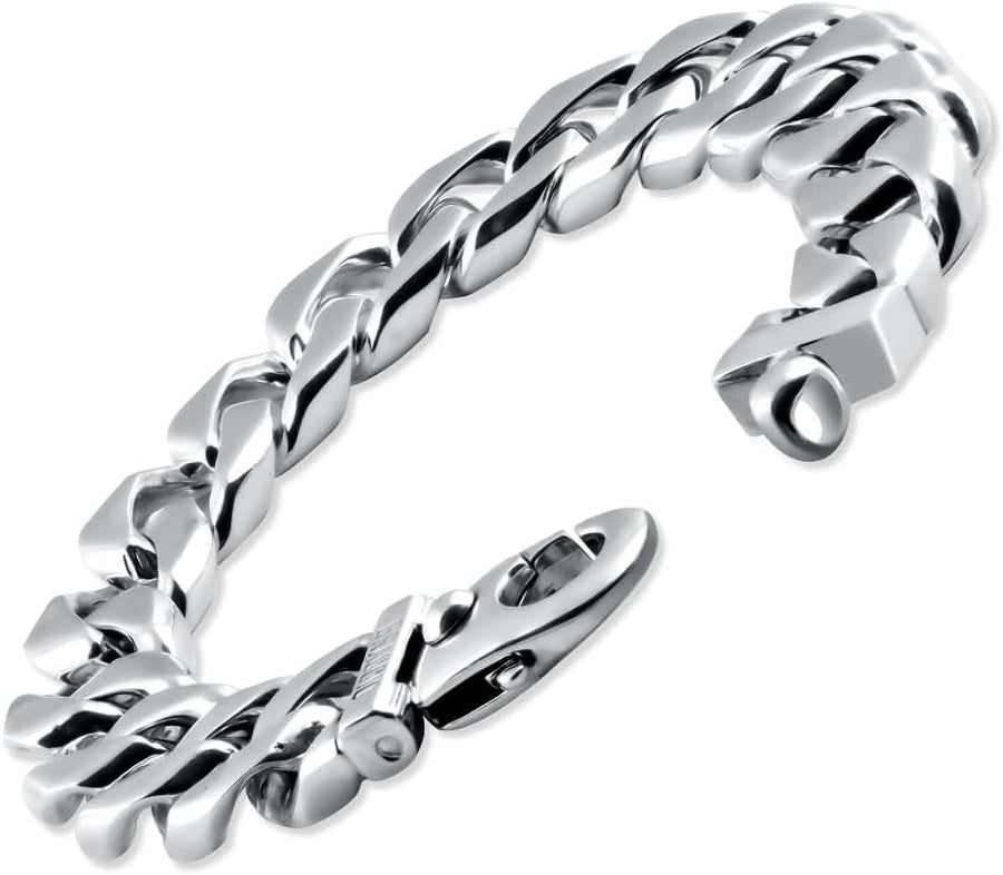 [14K] Gold Heavy Cuban Link (142Gram) or Platinum (228Gram) 15Mm 8.5" Bracelet 