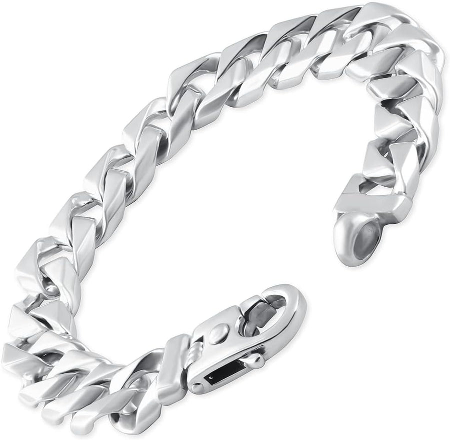 [14K] Gold Cuban Link (112Gram) or Platinum (180Gram) 13.5Mm 8.5" Bracelet 