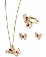 [14K ] Gold Ruby (1/2 Ct. T.W.) & Diamond (1/2 Ct. T.W.) Butterfly Pendant