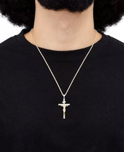 [10K, 1/3 Ct. T.W.] Gold Men's Lab Grown Diamond Crucifix 22" Pendant Necklace