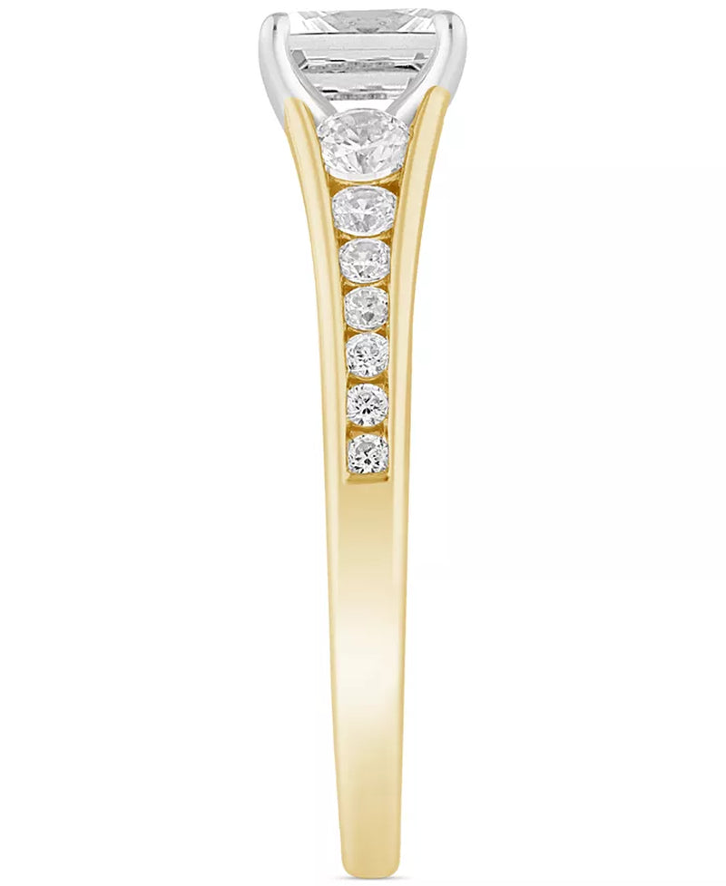 [14K, 1 Ct. T.W.] Gold Diamond Emerald-Cut Engagement Ring