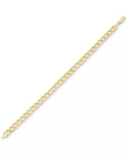 [10K] Gold  Men's Beveled Curb Link Chain Bracelet