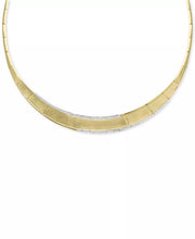 [14K. 9/10 Ct. T.W.] Gold Diamond Border 16" Collar Necklace