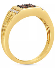 [14K, 1/2 Ct. T.W.]  Gold Men's Chocolate Diamond & Nude Diamond Ring