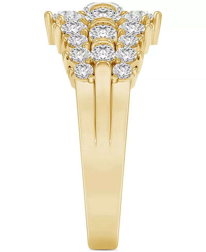 [14K, 1-1/2 Ct. T.W.] Gold Diamond Cluster Ring