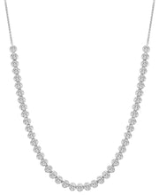 [14K, 4 Ct. T.W.] White Gold Diamond Four-Claw 17" Collar Necklace