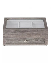 Woodgrain Veneer Windowed Jewelry Storage Case 