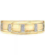 Men'S Diamond Band (1/10 Ct. T.W.) in 10K Yellow Gold and 10K White Gold